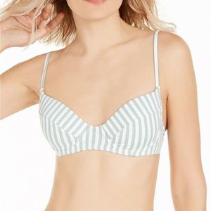 WeWoreWhat green & white striped “Lydia” corset bikini top L